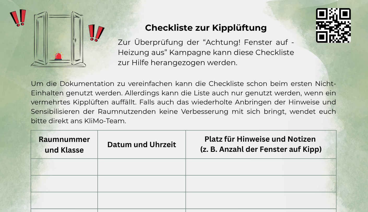 Checkliste zur Kipplüftung