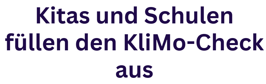 Kitas und Schulen füllen den KliMo-Check aus