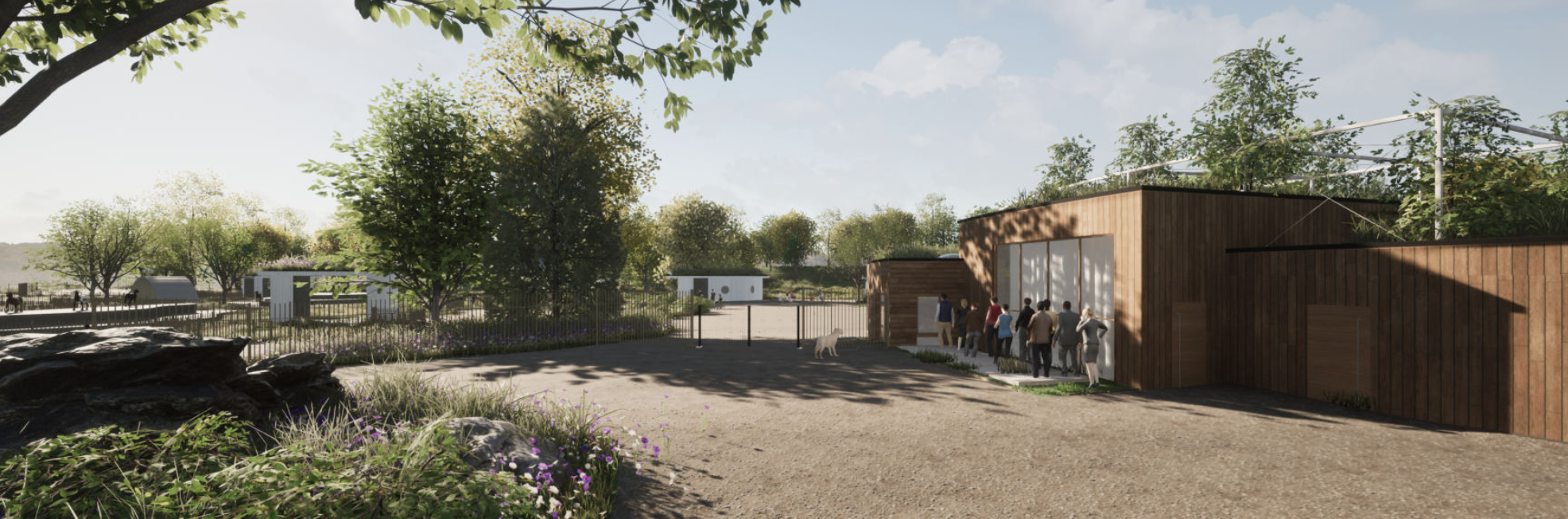 Eingangsbereich des neuen Streichelzoos