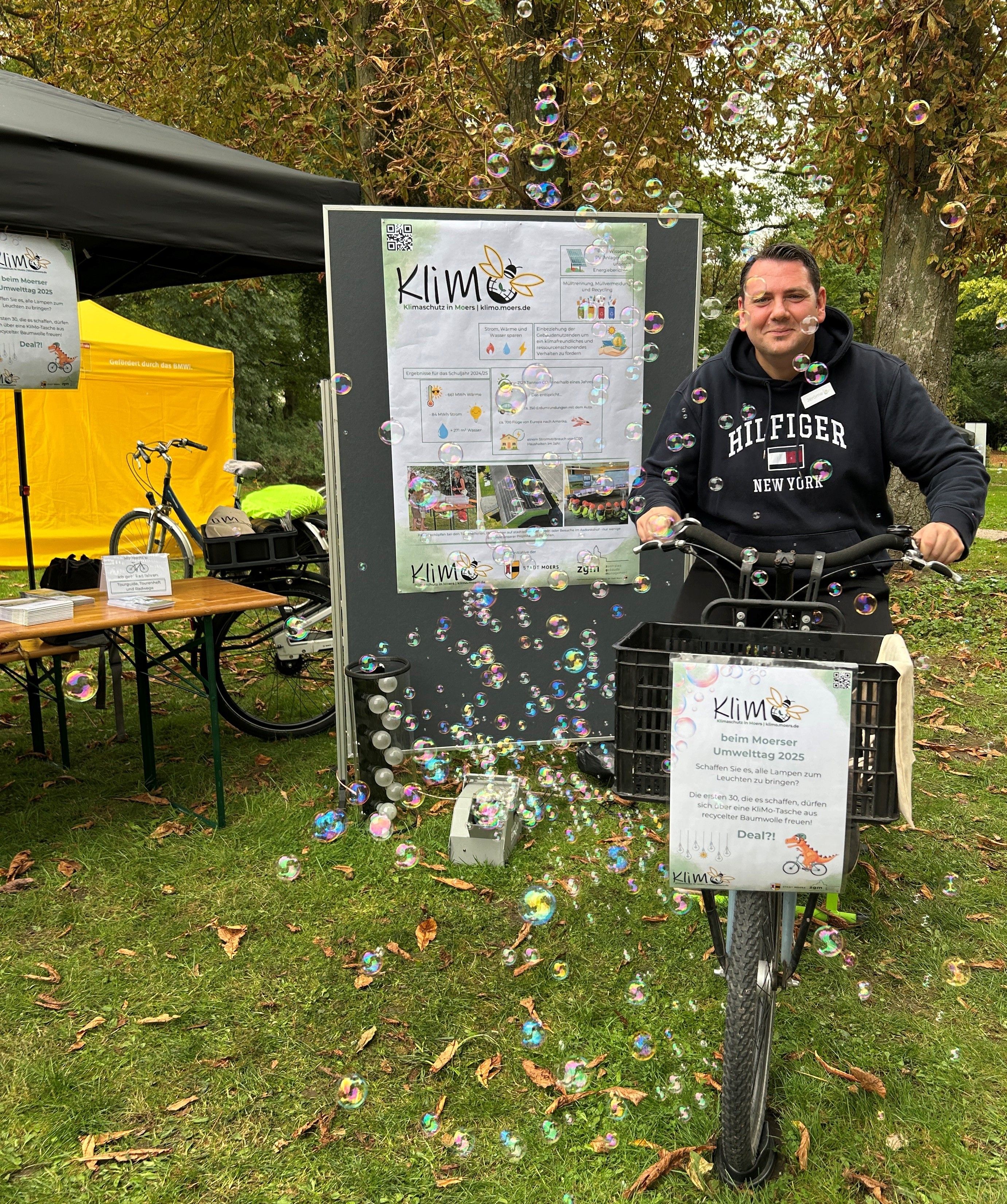 Seifenblasenmaschine im Einsatz